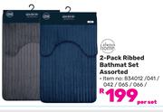 Always Home 2 Pack Ribbed Bathmmat Set ASsorted-Per Set