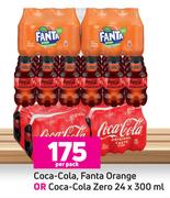 Coca Cola, Fanta Orange Or Coca Cola Zero-24 x 300ml Per Pack