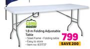 Camp Master 1.8m Folding Adjustable Table