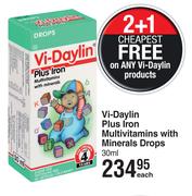 VI-Daylin Plus Iron Multivitamins With Minerals Drops-30ml Each