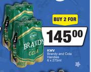 KWV Brandy & Cola Handies-For 2 x 6 x 275ml