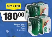 Hunter's Dry Real Cider Cans-For 2 x 6 x 440ml
