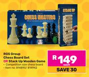 RGS Group Chess Board Set Or Stack Up Wooden Game-Each