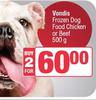 Vondis Frozen Dog Food (Chicken Or Beef) -For 2 X 500g