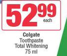 Colgate Toothpaste (Total Whitening)-75ml Each