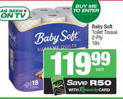 Baby Soft Toilet Tissue 2 Ply-18s Pack