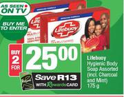 Lifebuoy Hygienic Body Soap Assorted (Incl. Charcoal And Mint)-For 2 x 175g