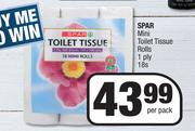 Spar Mini Toiet Tissue Rolls 1 Ply-18s Per Pack