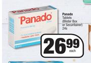 Panado Tablets (Blister Box Or Securitainer)-24s Each