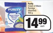 Purity Cream Of Maize Porridge (Assorted)-400g Each