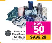 Dulce Home Printed Polar Fleece Blanket 125 x 150cm-Each