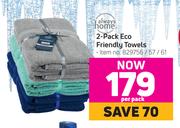 Always Home 2 Pack Eco Friendly Towels-Per Pack