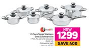 Tissolli 12 Piece Tango Stainless Steel Cookware Set