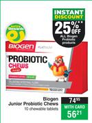 Biogen Junior Probiotic Chews 10 Chewable Tablets
