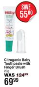 Nuby Citroganix Baby Toothpaste With Finger Brush-20g