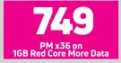2 x Apple iPhone 11 64GB Smartphone-On 1GB Red Core More Data + On Promo 70