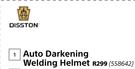 Disston Auto Darkening Welding Helmet 558642