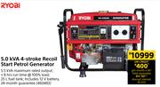 Ryobi 5.0 kVA 4-Stroke Recoil Start Petrol Generator