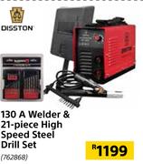 Distton 130A Welder & 21 Piece High Speed Steel Drill Set 762868