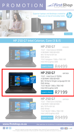 First Shop : HP Laptop And Desktop Promo (10 Dec - 17 Dec 2019), page 1