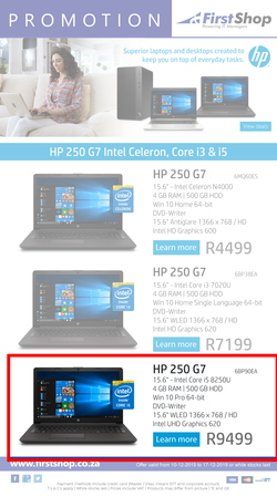 First Shop : HP Laptop And Desktop Promo (10 Dec - 17 Dec 2019), page 1