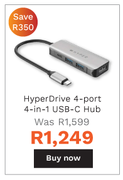 Targus Hyper Drive 4 Port 4 In 1 USB-C Hub