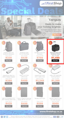 First Shop : Targus (14 December - 21 December 2022), page 1