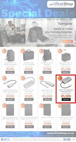 First Shop : Targus (14 December - 21 December 2022), page 1
