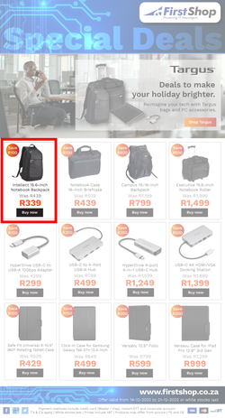 First Shop : Targus (14 December - 21 December 2022), page 1