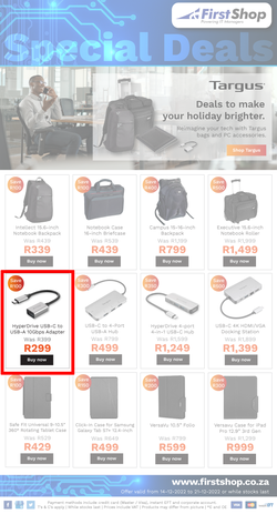 First Shop : Targus (14 December - 21 December 2022), page 1