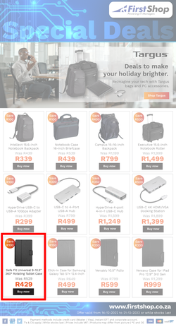 First Shop : Targus (14 December - 21 December 2022), page 1