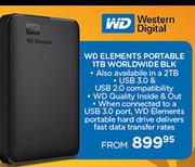 WD Elements Portable 1TB Worldwide BLK
