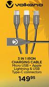 Volkano 3 In 1 Iron Charging Cable