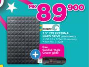 Seagate 2.5" 2TB External Hard Drive STEA2000400 With Free Sandisk 16GB Cruzer Glide