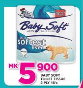 Baby Soft Toilet Tissue 2 Ply 18's