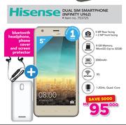 Hisense Dual Sim Smartphone INFINITY U962 With Bluetooth Headphone, Phone Cover And Screen Protector