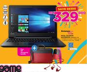 Lenovo 15.6" Intel Celeron Notebook IDEAPAD 110 With Free HP Accessory Bundle