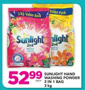 Sunlight Hand Washing Powder 2 In 1 Bag-3Kg Each