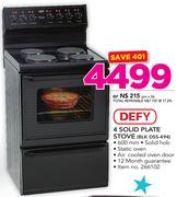 Defy 4 Solid Plate Stove BLK DSS-494