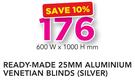 Decorland Ready-Made 25mm Aluminium Venetian Blids Silver 600x1000mm