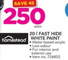 Homestead 20Ltr Fast Hide White Paint