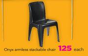 Onyx Armless Stackable Chair