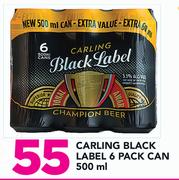 Carling Black Label 6 Pack Can-500ml