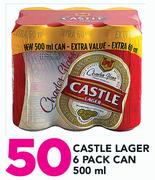 Castle Lager 6 Pack Can-500ml