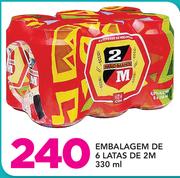 Embalagem de 6 latas de 2M 330ml
