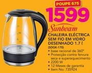 Sunbeam Chaleira Electrica Sem Fio em Vidro Desenhado 1.7Ltr SDGK-170