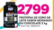 Proteina de soro de Leite Sabor Morango ou Chocolate-2Kg Each