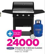 Cadac Fogao de 3 bocas Classic Plus 9Kg Gas Cylinder