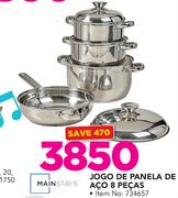 Mainstays jogo de panela de aco 8 Pecas