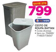 Nuware Cesto de Roupa Rattan cada